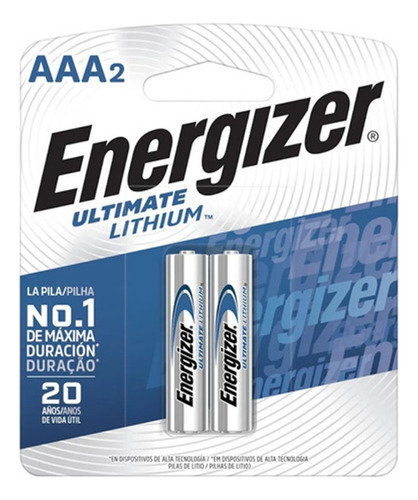 2 Pilas Litio Aaa Triple A Energizer Ultimate Lithium L92