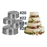  Moldes Pasteles Genovesa Torta 4pzs Aluminio #20,22,24 Y 28