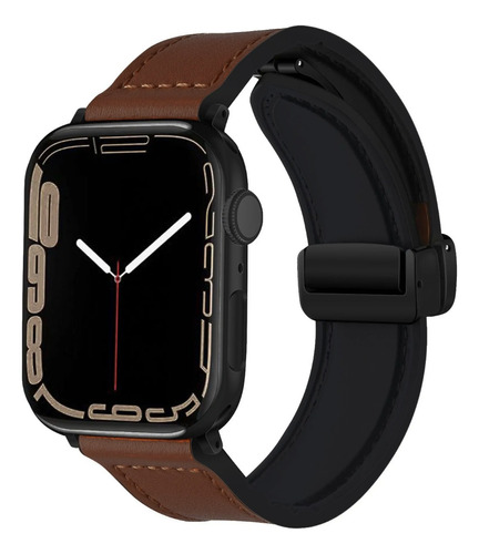 Malla Bucle Ecocuero Magnética Para Apple Watch 