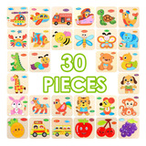 Set 30 Juguete De Madera Rompecabezas Puzzles Para Niños