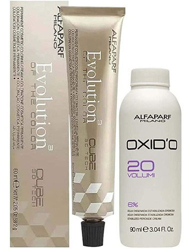 Kit Coloração Alfaparf Eoc 1 Preto + Ox 20 Vol - Alfaparf 