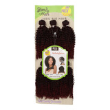 Cabelo Orgânico Cacheado Em Tela Promoção+brinde S Cor Preto Com Ombre Vermelho Mt1b Bug