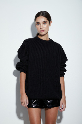 Sweater  Oversize  Negro Mujer 