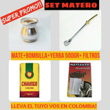 Hot Sale!set Matero!mate+bombilla+yerba Mate 500gr +filtros 