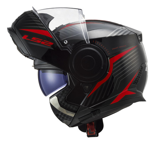 Capacete Ls2 Ff902 Scope Skid Preto/vermelho Nf Novo Modular