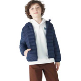 Jaqueta Puffer Hering Kids Com Capuz Azul Marinho