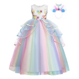 Disfraz Unicornio Niña Tutu Tul Vestido Elegante Para Fiesta