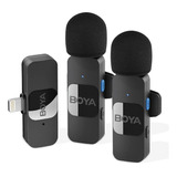 Sistema Microfone Lapela Boya By-v2 Compatível Com iPhone Com Conector Lightning (2,4 Ghz)