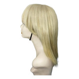 Peluca Rubia Cabello 100% Natural Humano Con Flequillo