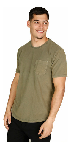 Remera Manga Corta Militar Washed Rever Pass