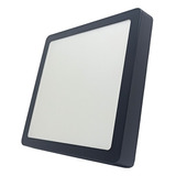 Panel Led 6w Carcasa Negra Cuadrado Sobreponer Luz Blanca