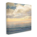 Stupell Industries Soft Ocean Sunset Cloudy Náutico Horizon,
