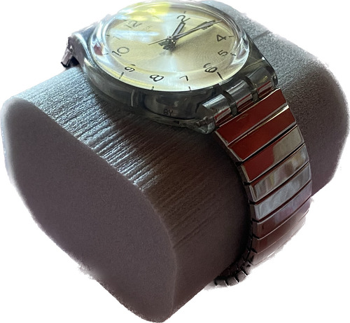 Reloj Swatch Plateado En Caja