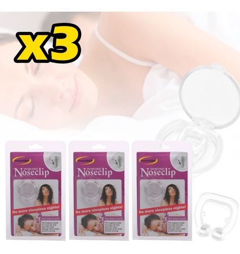 Pack X3 Anti Ronquidos Sin Ronquidos Anillo Nasal