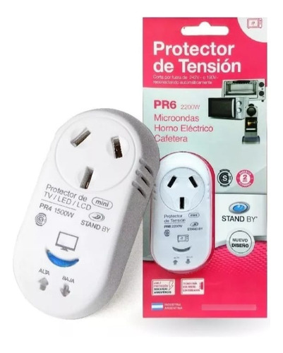 Protector Tension Stand By Enchuf 2200w P/ Electrodomesticos
