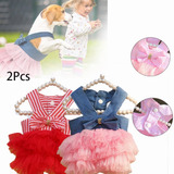 Ropa Para Perros Gato Falda Malla Honda Vestido De Gala 2pzs