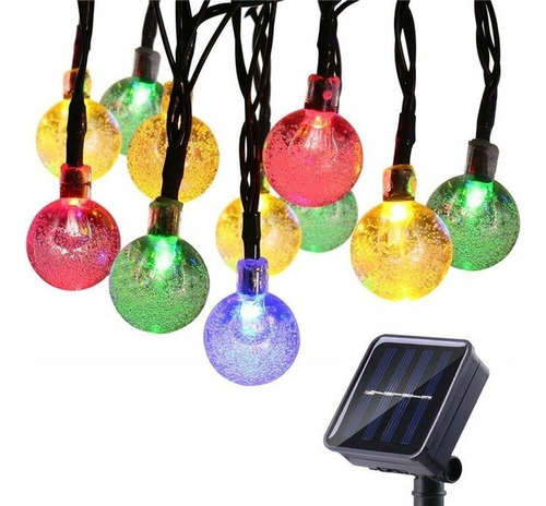 100 Led Solar Bola De Cristal Luces Decoración De Navidad