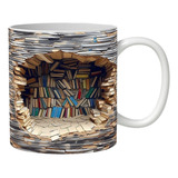 Caneca De Estante 3d, Um Copo De Prateleira De Biblioteca, D