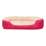 Cama Mascotas Grande Camita Para Perros Tesso Doble Vista Color Rosa