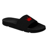 Chinelo Slide Masculino Personalizado Basico Coroa Vermelho