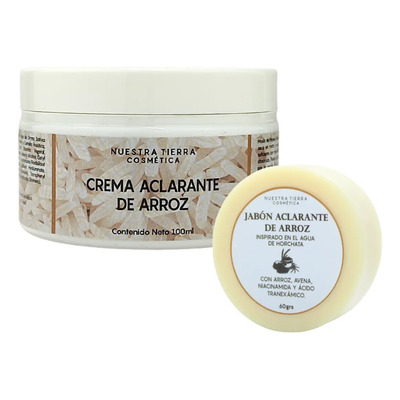 Kit Aclarante Rostro\u002Faxilas\u002Fentrepiernas Jabon Y Crema Arroz | Meses sin interés