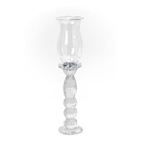 Candelabro De Cristal Facetado Con Tulipa 33 Cm 