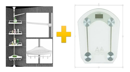 Esquinero Para Baño, Organizador De Regadera + Bascula