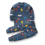 Conjunto Algodón 2pzas De Estampado Pijamas P Niños 0-4 Años