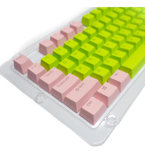 Keycaps Set Color Rosado Pastel + Verde