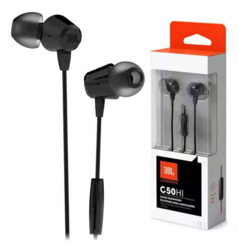 Fones De Ouvido Com Microfone Com Fio Jbl Tune C50hi Pretos