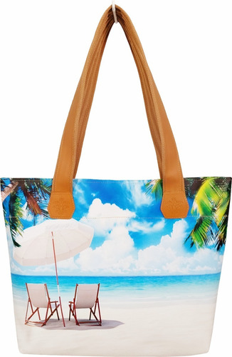 Bolsa De Praia Impermeável Estampa Praia B182 -magicc Bolsas