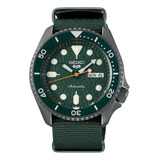 Reloj Automatico Seiko 5 Nato Srpd77 K1 Color De La Malla Verde Color Del Bisel Verde Color Del Fondo Verde