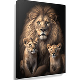 Cuadros Decorativos Modernos 90x60  Cms  Familia De Leones