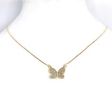 Collar Mariposa Circón Veneciana Enchapado Oro 18k