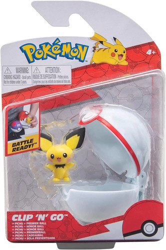 Pichu 4cm Con Pokebola 7cm Pokemon Jazwares