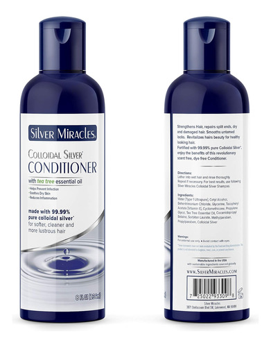  Condicionador De Prata Coloidal Silver Miracles Com Óleo De