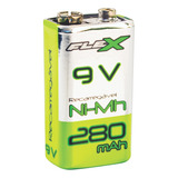 Bateria Pilha Recarregável 9v 280mah Flex Gold