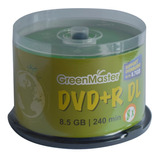 Dvd+r Dl Green Master Logo 8.5gb 8x Campana 50 Piezas