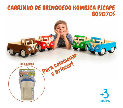 Carro Carrinho Brinquedo Perua Picape Kombica Infantil Cores