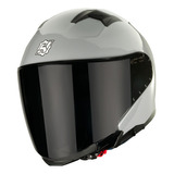 Casco Para Moto Hax Emerald Jet 3/4 Sólido Ece R22.06 Gris Brillo Concrete Gray M