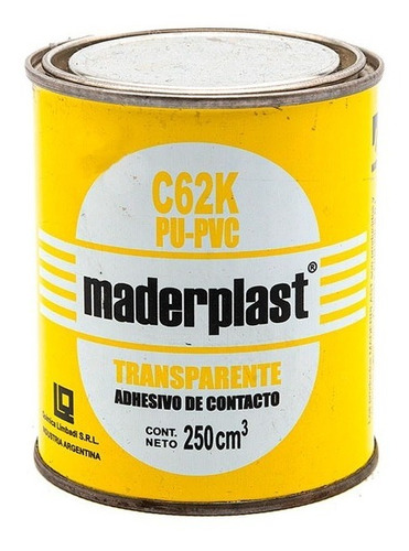 Adhesivo De Contacto Maderplast C62k Para Pu/pvc X 1/4 Litro