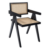 Silla Moderna Bejuco Rattán Modelo Pierre Jeanneret