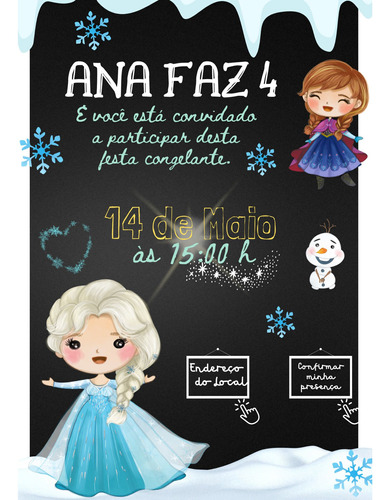 Convite Digital Frozen Convite Interativo Whatsapp