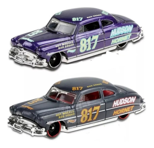 Kit- 2 Carrinhos Hot Wheels 52 Hudson Hornet Rod Squad 4/10