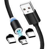 Cable Usb Magnet 3en1 Micro Usb Type Usb C Para Lightning