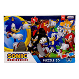 Puzzle 3d Sonic 60 Piezas Con Anteojos Tapimovil