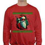 Sudadera Ugly Sweater - Navidad Santa Claus - Weed - Regalo