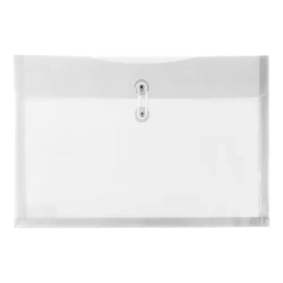 Carpeta Sobre Plastico A4 Horizontal Tapa Cierre Hilo Color Transparente | MercadoLibre