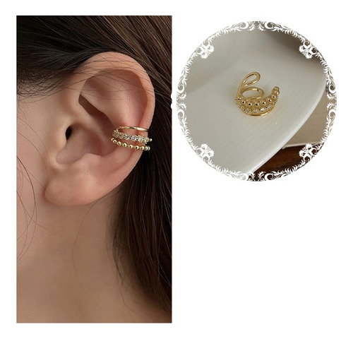 Aretes Mujer Ear Cuff Solitario Ear Cuff Tres Líneas