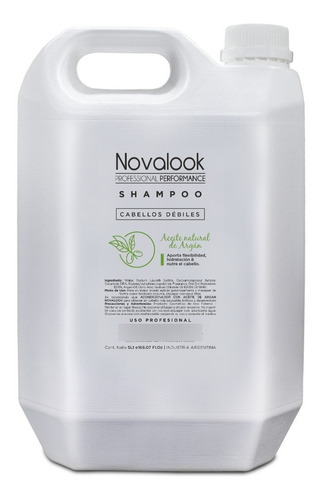 Shampoo Con Argan Cabellos Debiles Novalook X 5l